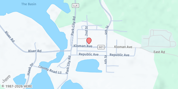 Map showing St. Vincent DePaul- Republic at 317 Kloman Avenue, Republic, MI