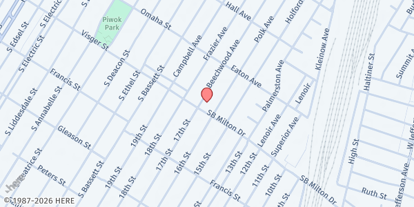 Map showing Light of Hope Deliverance Fellowship at 555 Beechwood Street, River Rouge, MI