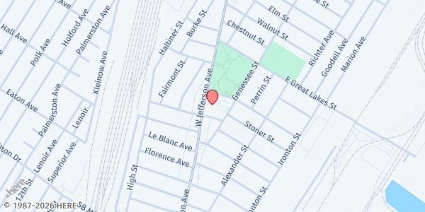 Map showing MP-Anne Visger Preparatory Academy at 11121 West Jefferson Avenue, River Rouge, MI