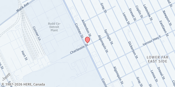 Map showing CNS Healthcare Conner Ave at 2900 Conner Street, Riverbend, MI