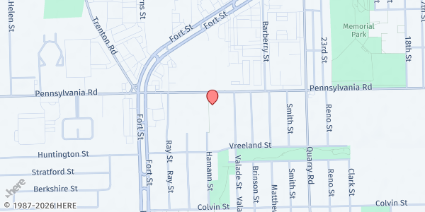 Map showing St. Cyprian Catholic Church at 13249 Pennsylvania Road, Riverview, MI