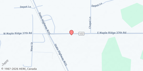 Map showing Faith Lutheran Church Pantry at 4075 E Maple Ridge 37th Road, Rock, MI