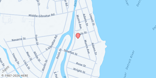 Map showing First Congregational Church / Gibraltar Food Pantry at 29885 Bayview Drive, Rockwood, MI