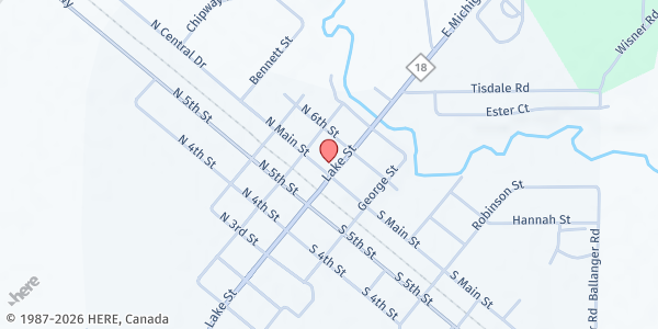 Map showing SVDP Roscommon at 903 Lake St, Roscommon, MI