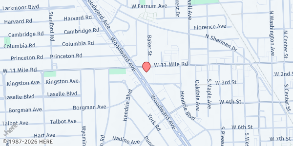 Map showing Open Hands Food Pantry at 26998 Woodward Avenue, Royal Oak, MI