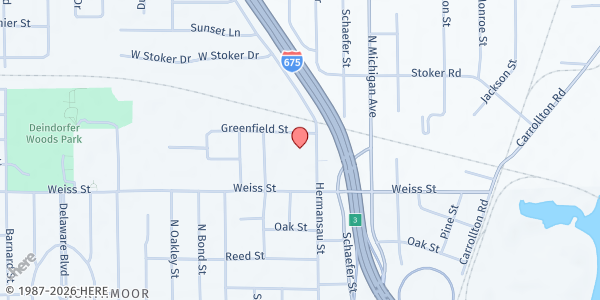 Map showing Bethlehem Evangelic Lutheran at 808 Weiss St., Saginaw, MI