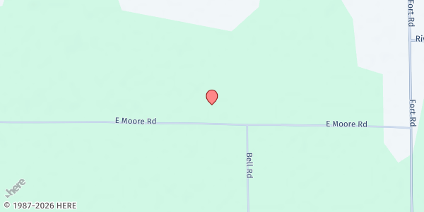 Map showing Calvary United Brethren Church at 2895 E Moore Rd, Saginaw, MI