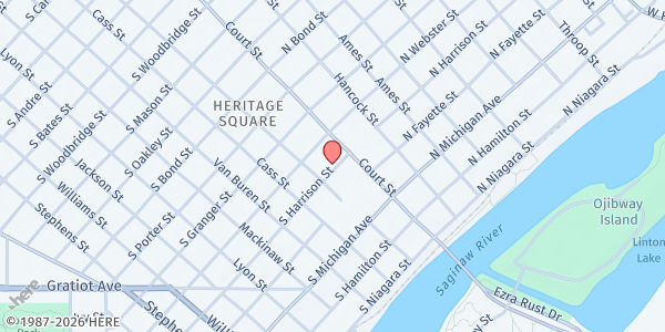 Map showing Ecumenical Food Pantry at 121 S. Harrison St., Saginaw, MI