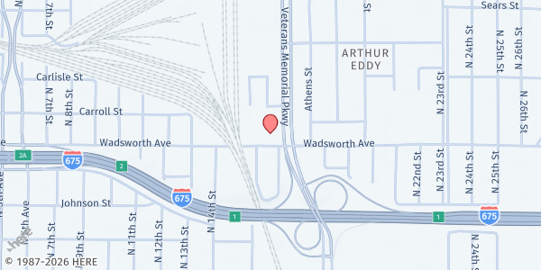 Map showing Ephesus SDA Church at 2115 Wadsworth St., Saginaw, MI