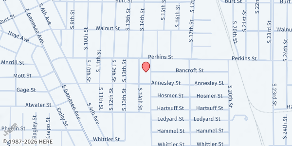Map showing Heart of Saginaw at 730 S. 14th St., Saginaw, MI