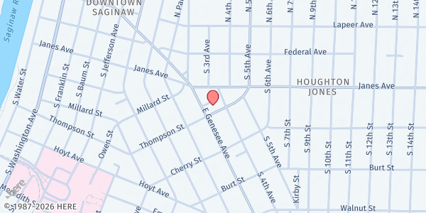 Map showing Hidden Harvest at 940 E Genesee St, Saginaw, MI