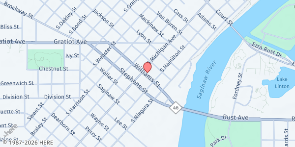 Map showing House of Love at 720 S Michigan Ave, Saginaw, MI