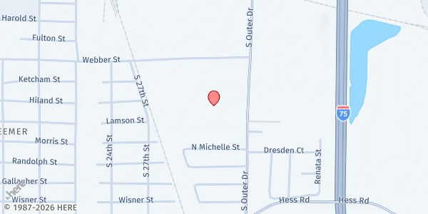 Map showing New Covenant Christian at 2395 S Outer Dr, Saginaw, MI