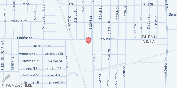 Map showing Saginaw CAC at 2824 Perkins St., Saginaw, MI