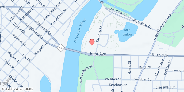 Map showing YMCA of Saginaw at 1915 Fordney St., Saginaw, MI