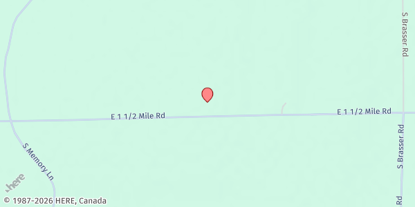 Map showing CLM-CAA Senior Meals- Sugar Island at 6401 E 1 1/2 Mile Road, Sault Ste Marie, MI