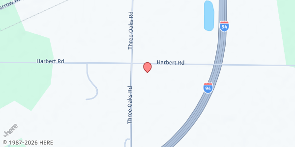Map showing Harbert Community Church at 6444 Harbert Road, Sawyer, MI