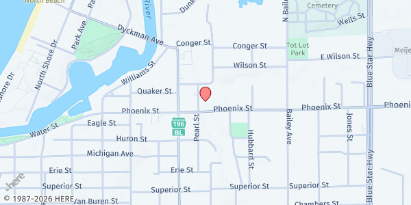 Map showing First Congregational Church UCC Food Pantry- South Haven at 651 Phoenix Street, South Haven, MI