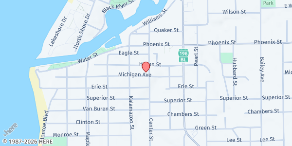 Map showing First United Methodist Church at 429 Michigan Ave., South Haven, MI