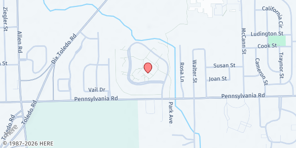 Map showing Christ the King Lutheran Church & School ( Gleaners ) at 16700 Pennsylvania Road, Southgate, MI