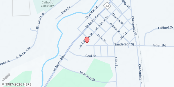 Map showing Nativity Lutheran Church at 625 W Clinton, St. Charles, MI