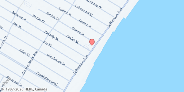 Map showing Lakeside Community Church at 33701 Jefferson Ave, St Clair Shores, MI