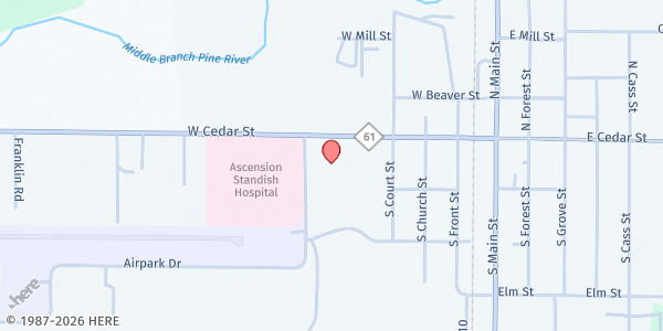 Map showing Resurrection of the Lord Services at 423 W Cedar St, Standish, MI