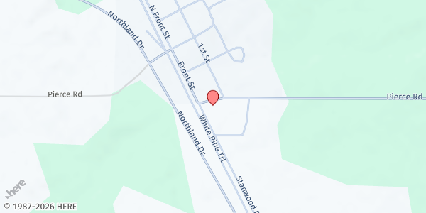 Map showing Twelve Baskets Food Pantry at Stanwood Free Methodist Church at 7486 Stanwood Drive, Stanwood, MI