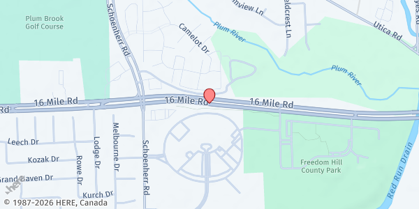 Map showing MP-Bethesda Christian Church at 14000 Metropolitan Parkway, Sterling Heights, MI
