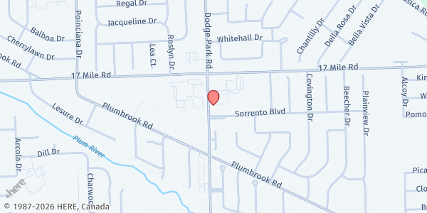 Map showing St. Ephrem at 38900 Dodge Park Road, Sterling Heights, MI