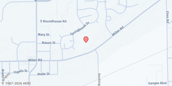 Map showing Swartz Creek UMC at 7400 Miller Rd., Swartz Creek, MI