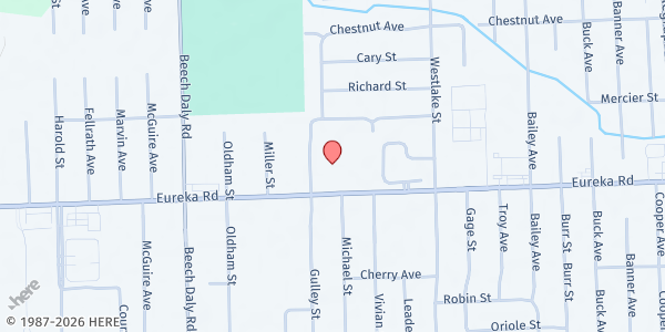 Map showing Catholic Charities of Wayne County and Detroit Michigan - Taylor at 25250 Eureka Road, Taylor, MI