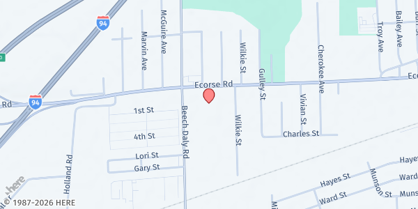 Map showing MDHHS Taylor - Community Choice Mobile Market at 25637 Ecorse Rd, Taylor, MI