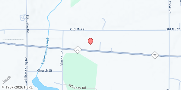 Map showing ACTS Food Pantry at 8925 M-72, Traverse City, MI