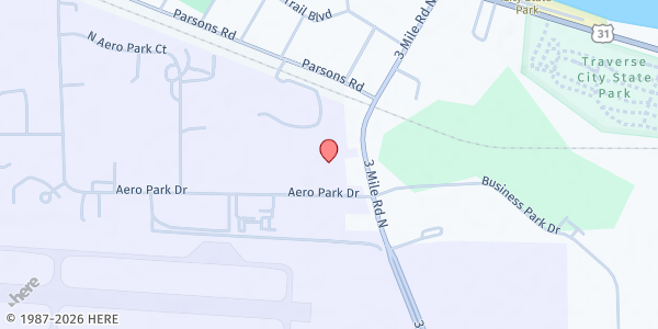 Map showing Food Rescue of Northwest Michigan - Traverse City at 2889 Aero-Park Dr, Traverse City, MI