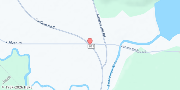 Map showing Kandu Island Drop-in Center & Food Pantry at 3003 S. Garfield Avenue, Suite B, Traverse City, MI