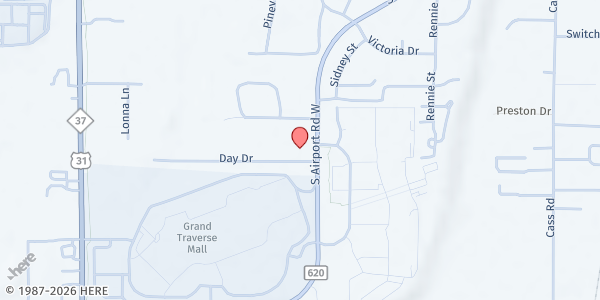 Map showing Living Hope at 3050 S Airport W, Traverse City, MI