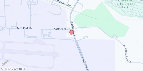 Map showing Northwest Michigan Community Action Agency - Food Distribution Center at 3963 N Three Mile Rd, Traverse City, MI