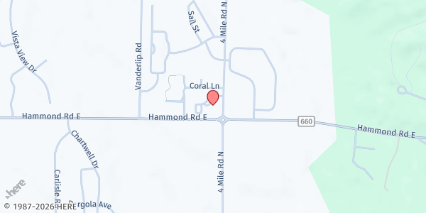 Map showing Seventh Day Adventist Food Pantry - Food Distribution Center at 2055 4 Mile Road, Traverse City, MI