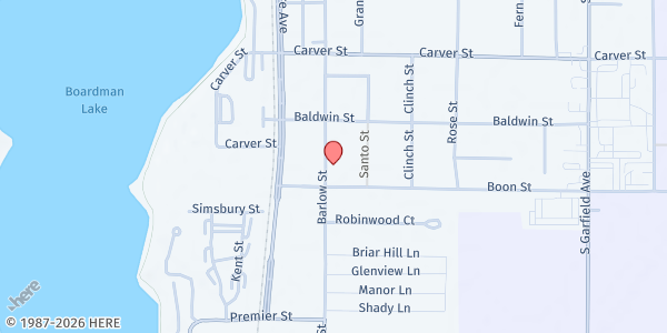 Map showing The Salvation Army Traverse City at 1239 Barlow St, Traverse City, MI