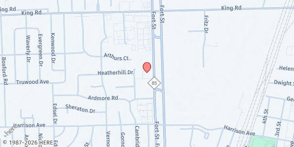 Map showing St. Philip Lutheran Church at 1790 Fort Street, Trenton, MI