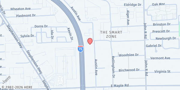 Map showing Chaldean American Ladies of Charity at 2033 Austin Drive, Troy, MI