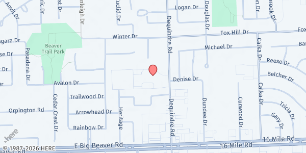 Map showing Faith Lutheran Church TROY at 37635 Dequindre Road, Troy, MI