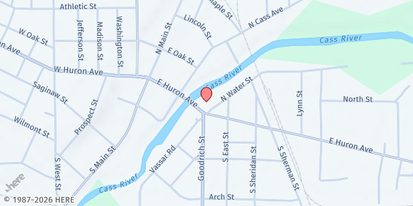 Map showing Blessing Box - Food Pantry at 287 E Huron Ave, Vassar, MI