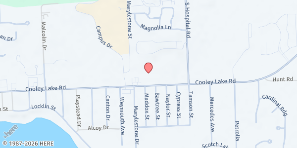 Map showing Open Door Outreach Center at 7170 Cooley Lake Road, Waterford Township, MI