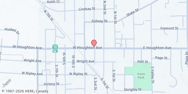 Map showing Ogemaw Co. Commission on Aging - Senior Center at 1528 S M33, West Branch, MI