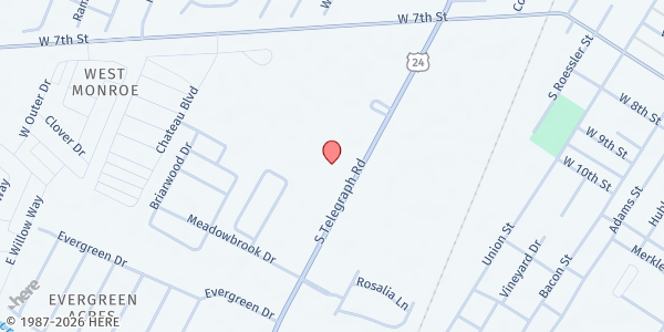 Map showing Monroe County Opportunity Program at 1140 South Telegraph Road, West Monroe, MI