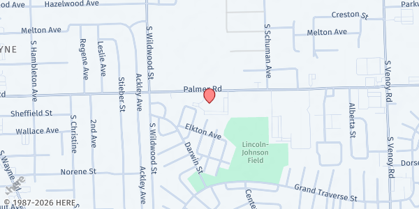 Map showing Lighthouse Home Missions at 34033 Palmer Road, Westland, MI