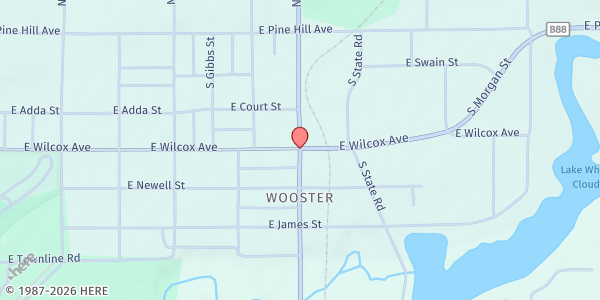 Map showing White Cloud Fresh Mobile Pantry at White Cloud Fresh Mobile Pantry, White Cloud, MI