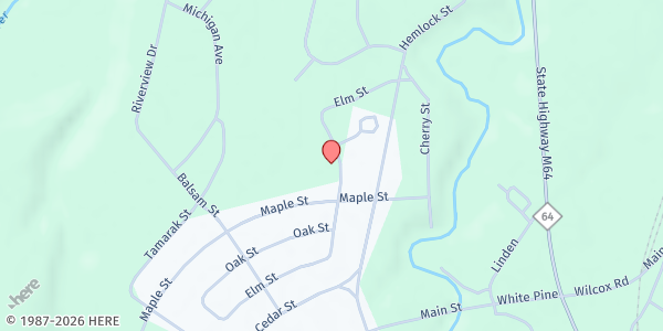 Map showing South Ontonagon Food Pantry (White Pine) at 35 Elm St., White Pine, MI